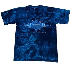 Vintage 90s Harley Davidson Motorcycles Tie Dye T-Shirt Tshirt